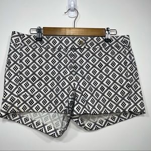 J Crew Black Abstract Printed Chino Shorts Size 6